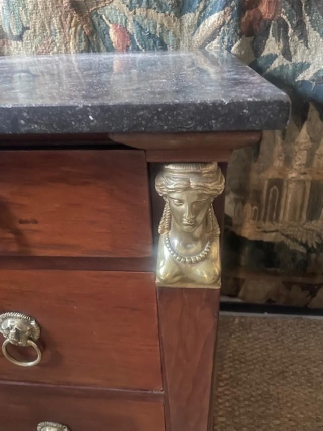 Commode retour d'Egypte en acajou d'époque Empire-photo-2