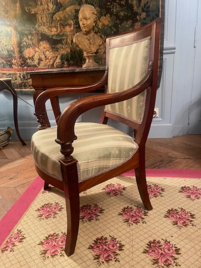 Paire de fauteuils en acajou début 19 ème-photo-2