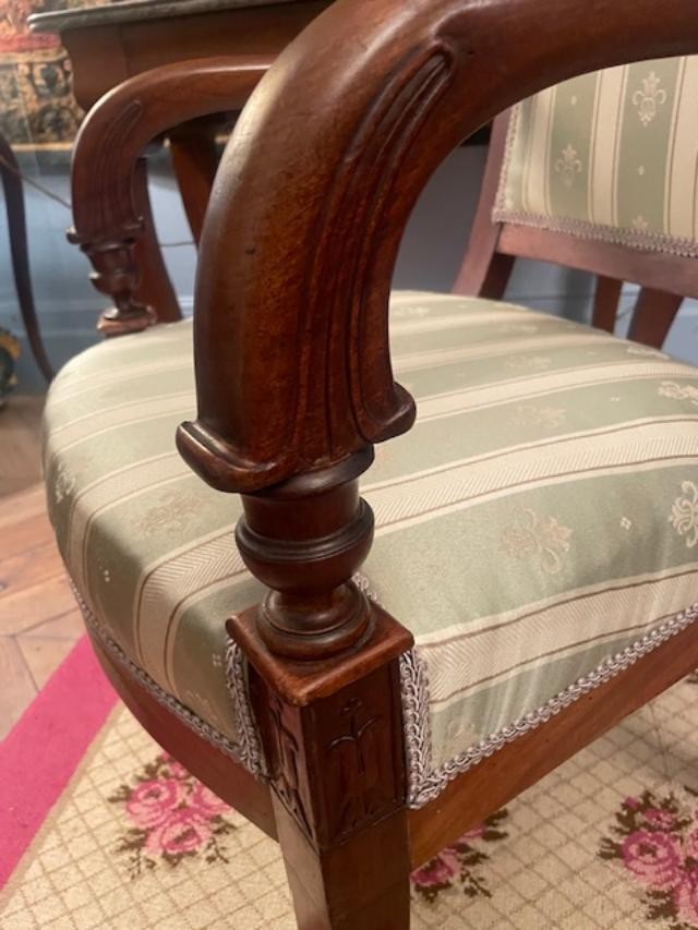 Paire de fauteuils en acajou début 19 ème-photo-3
