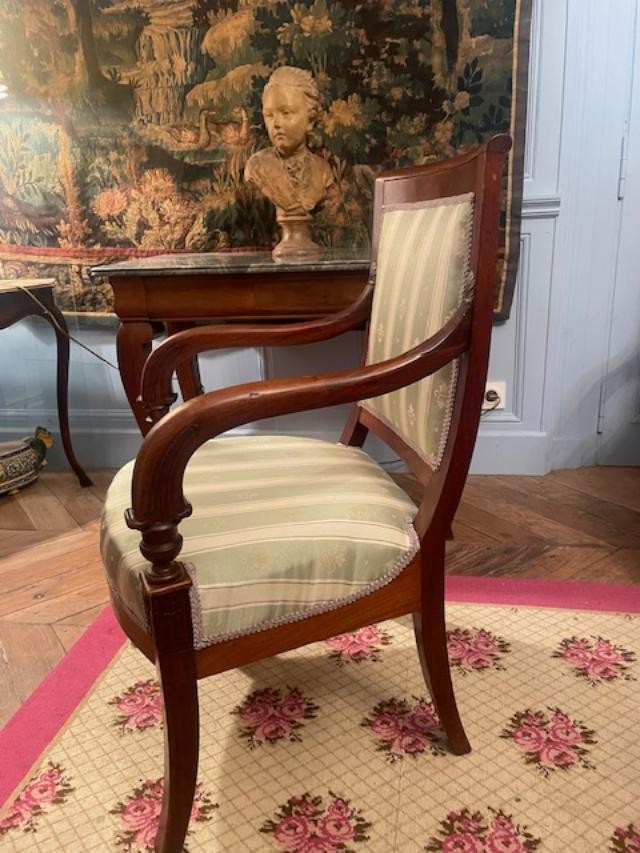 Paire de fauteuils en acajou début 19 ème-photo-4