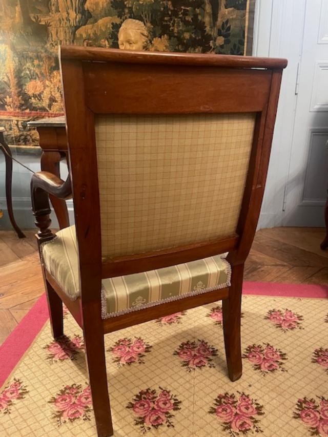 Paire de fauteuils en acajou début 19 ème-photo-5