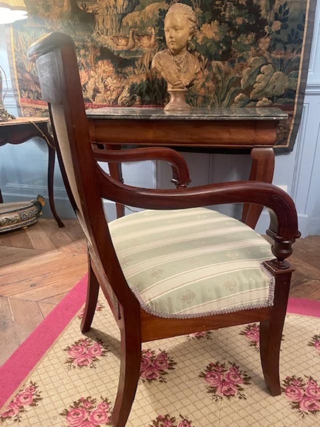 Paire de fauteuils en acajou début 19 ème-photo-6