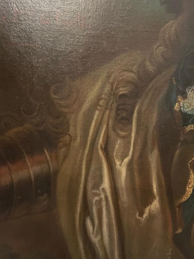 Portrait en armure de Jean de Cripi&egrave;re dans son cadre ancien d'&eacute;poque Louis XV-photo-1