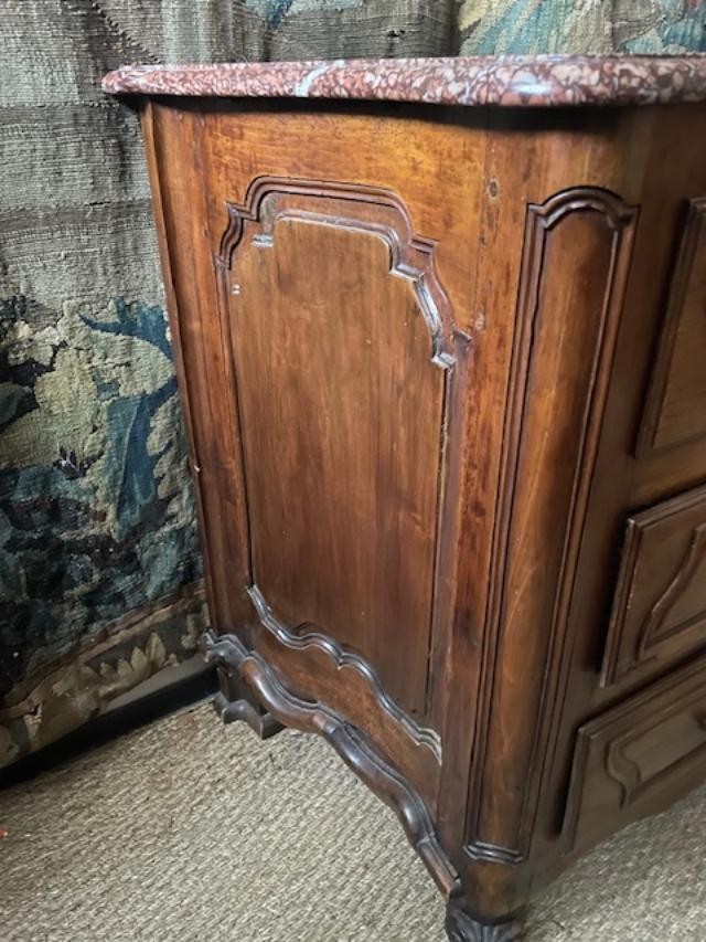 18th Century Chest Of Drawers In Natural Wood With A Wavy Side.-photo-2