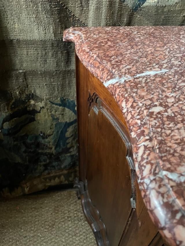 18th Century Chest Of Drawers In Natural Wood With A Wavy Side.-photo-3