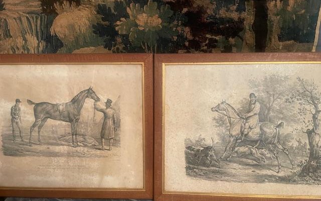 Paire de gravures de chasse d'après Carl Vernet