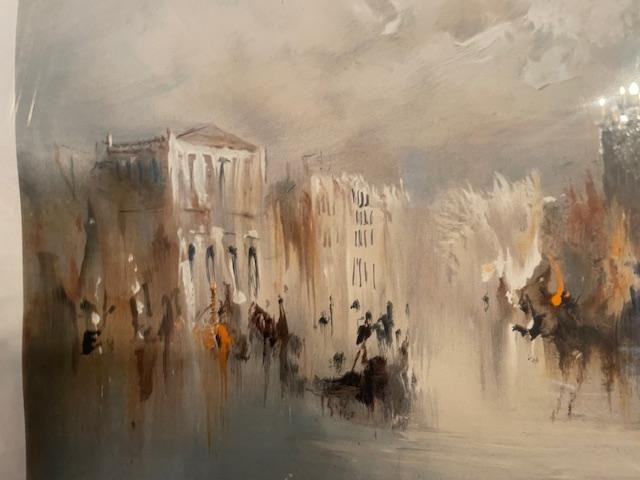 Large Lithograph "fire In Venice" By Jean-michel Noquet-photo-3