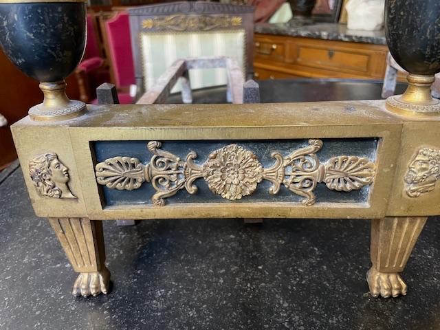 Pair Of Directoire Period Gilt Bronze Andirons-photo-4