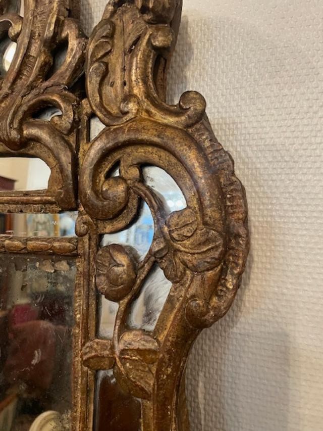 Carved Wooden Mirror From Beaucaire, Provence, 18th Century-photo-3