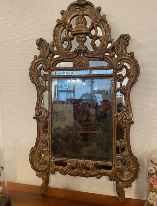 Carved Wooden Mirror From Beaucaire, Provence, 18th Century