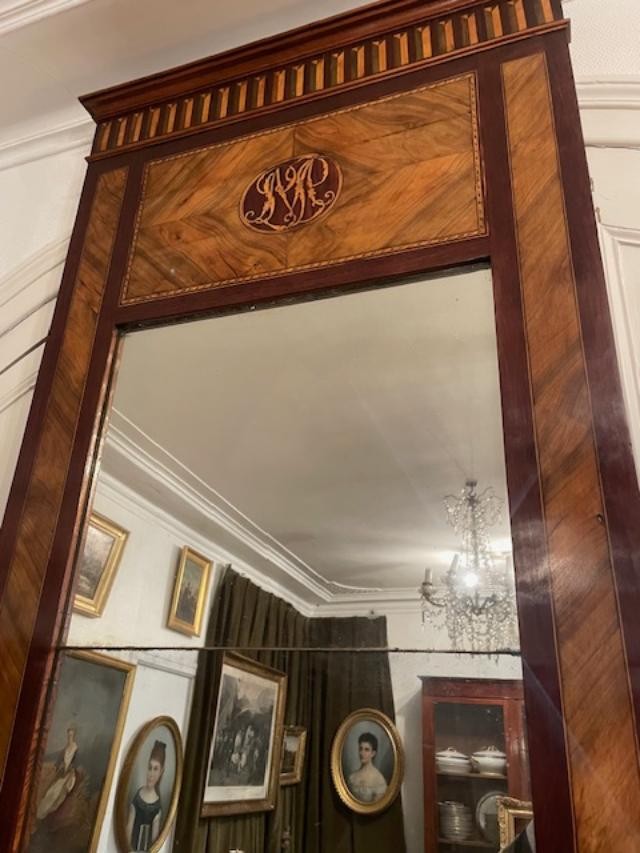 Important trumeau début 19 ème en bois de placage-photo-2