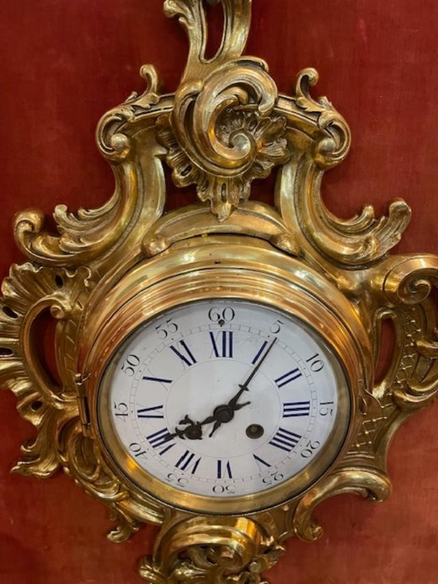 Rococo Cartel Clock In Chased And Gilded Bronze In The Louis XV Style-photo-2