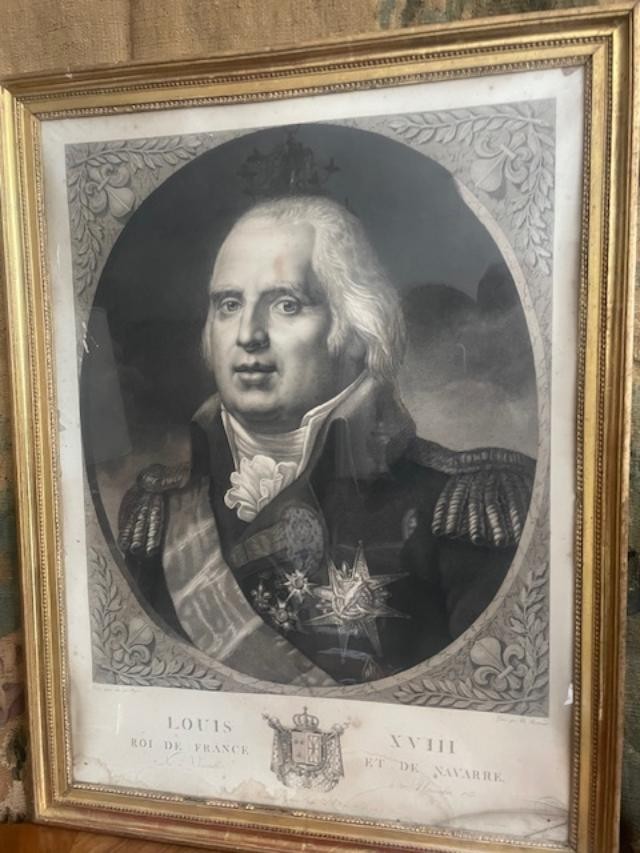 Grande lithographie représentant le Roi Louis XVIII-photo-2