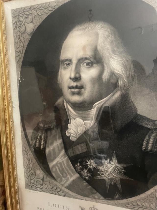 Grande lithographie représentant le Roi Louis XVIII-photo-3