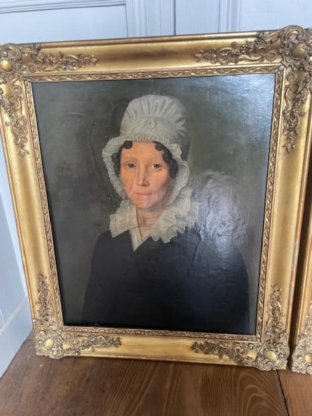 Pair Of Portraits Of A Couple From The Restoration Period.-photo-2