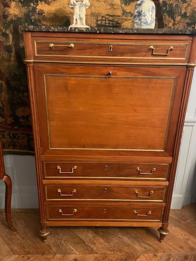 18th Century Mahogany Secretary Desk From The Louis XVI Period-photo-3