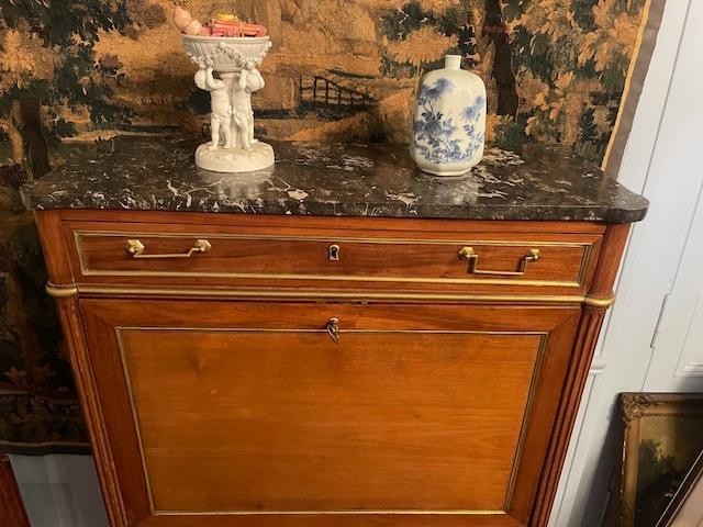 18th Century Mahogany Secretary Desk From The Louis XVI Period-photo-4