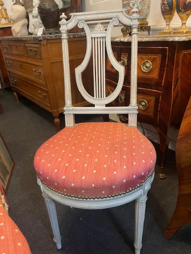 Pair Of Louis XVI Style Lyre Chairs-photo-4
