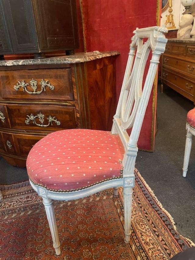 Pair Of Louis XVI Style Lyre Chairs-photo-2