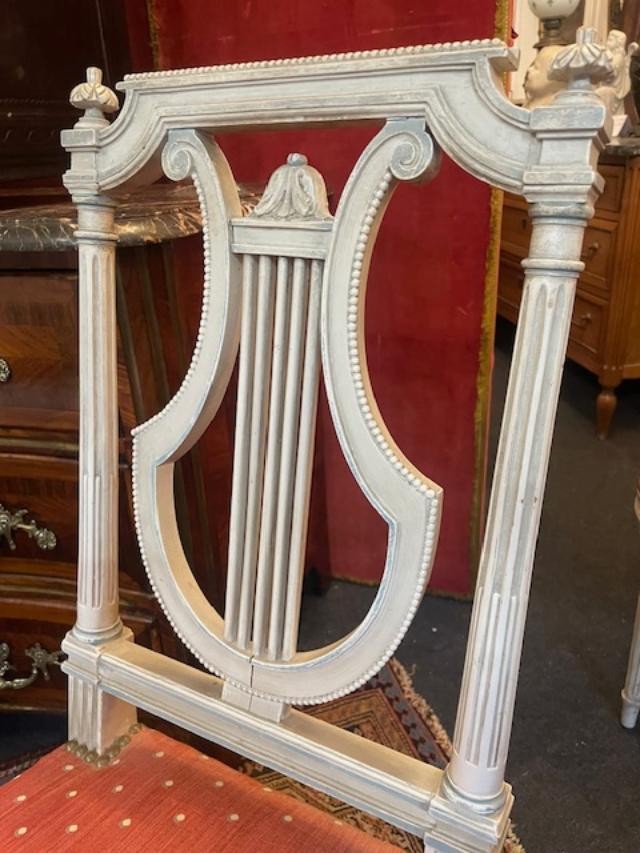 Pair Of Louis XVI Style Lyre Chairs-photo-4