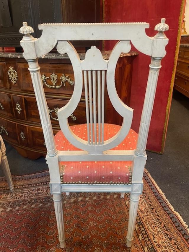 Pair Of Louis XVI Style Lyre Chairs-photo-5