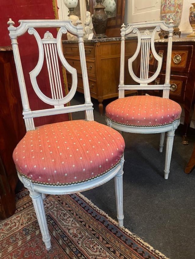 Pair Of Louis XVI Style Lyre Chairs