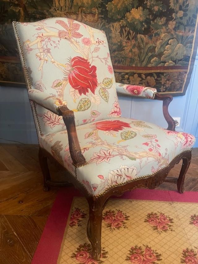 Regency Period Natural Wood Armchair-photo-5