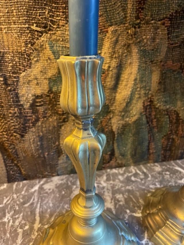Pair Of 18th Century Candlesticks-photo-2