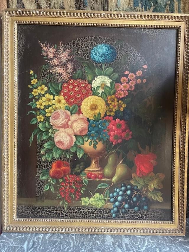 French School, Early 19th Century, Depicting A Still Life-photo-2