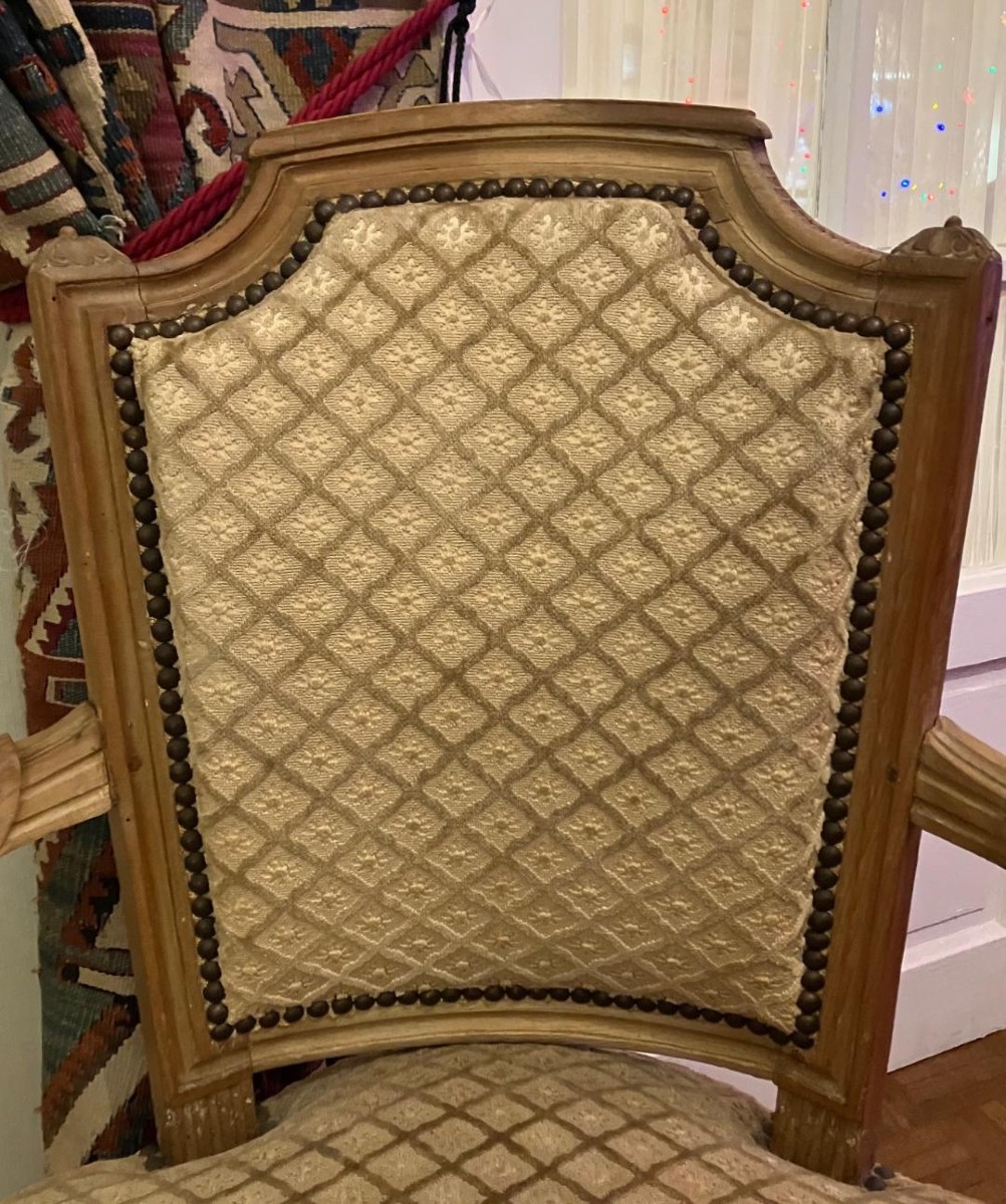Fauteuil 18 ème chapeau de gendarme . Epoque Louis XVI-photo-2