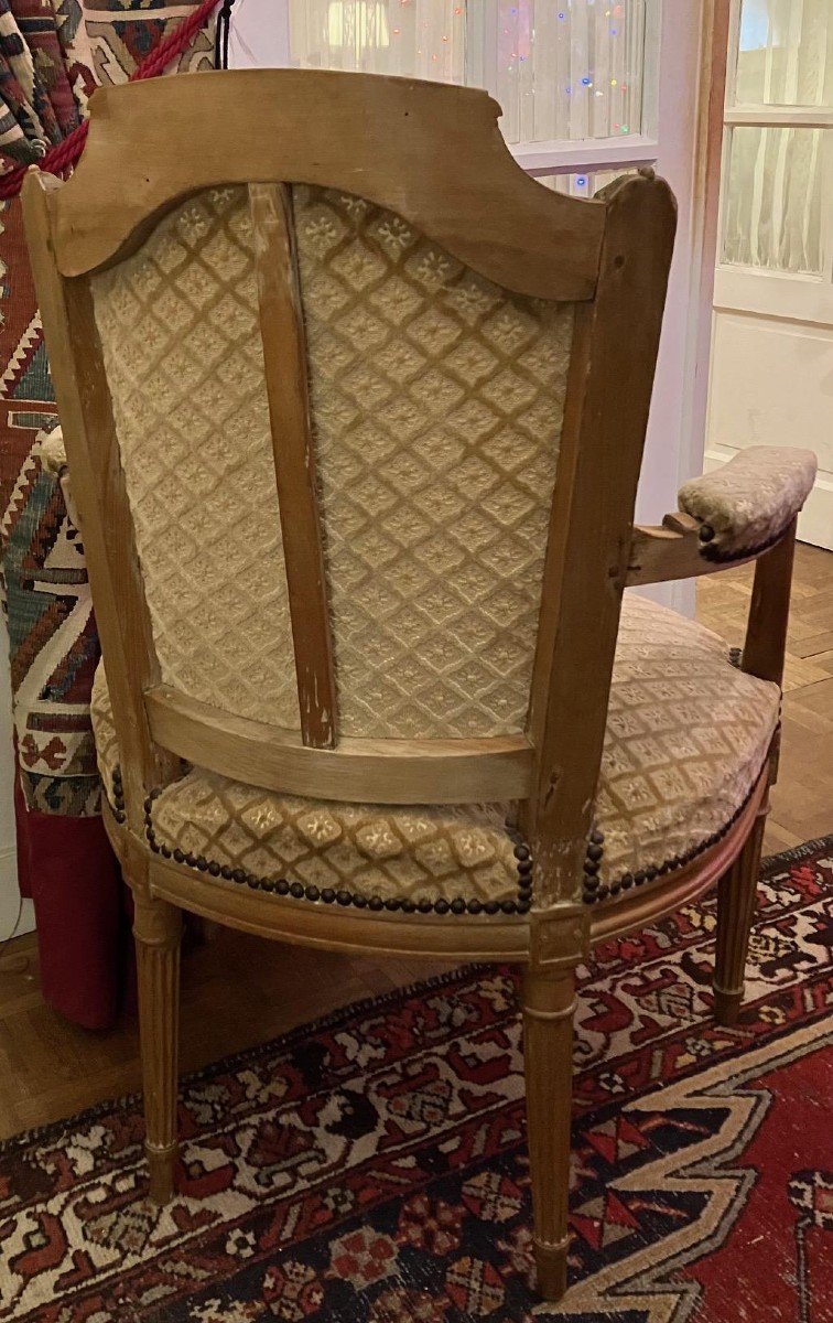 Fauteuil 18 ème chapeau de gendarme . Epoque Louis XVI-photo-3