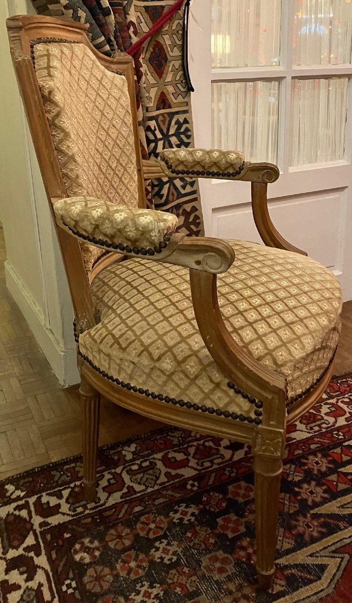 Fauteuil 18 ème chapeau de gendarme . Epoque Louis XVI-photo-4
