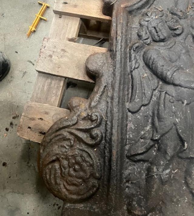 Importante plaque de cheminée fin 18 ème aux grandes armes de France-photo-4