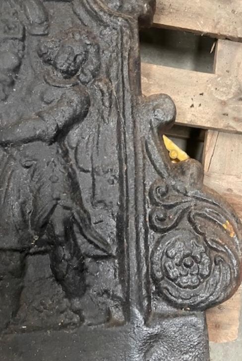 Importante plaque de cheminée fin 18 ème aux grandes armes de France-photo-1