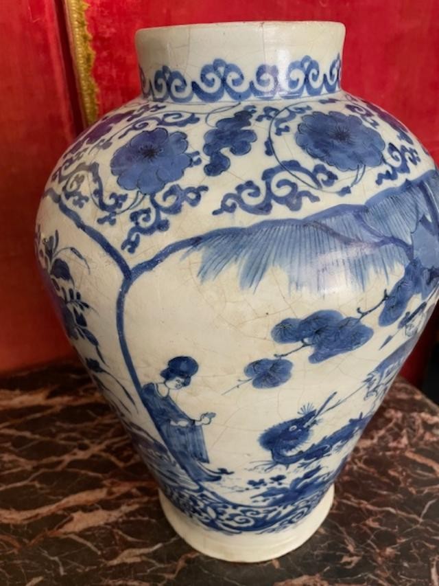 Pot en Delft début 18 ème siècle-photo-3