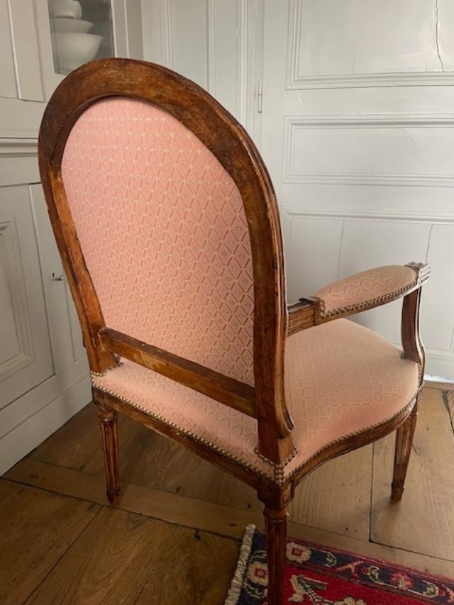 Paire de dossiers plats 18 ème , d'époque Louis XVI-photo-1