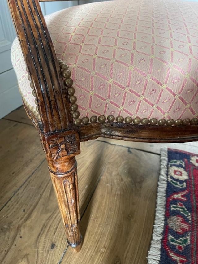 Paire de dossiers plats 18 ème , d'époque Louis XVI-photo-4