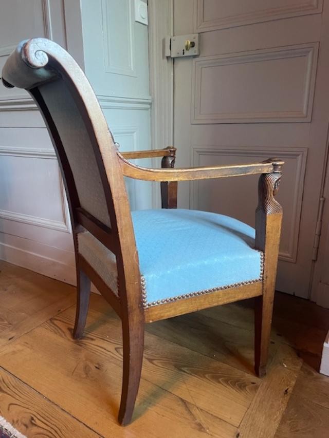 Fauteuil fin 18 &egrave;me en acajou blond-photo-4