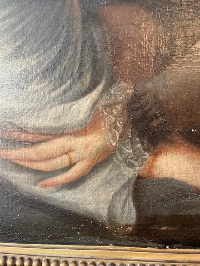 Grand portrait d'une m&egrave;re et son enfant du 18 &egrave;me , fin de l'&eacute;poque Louis XVI-photo-1