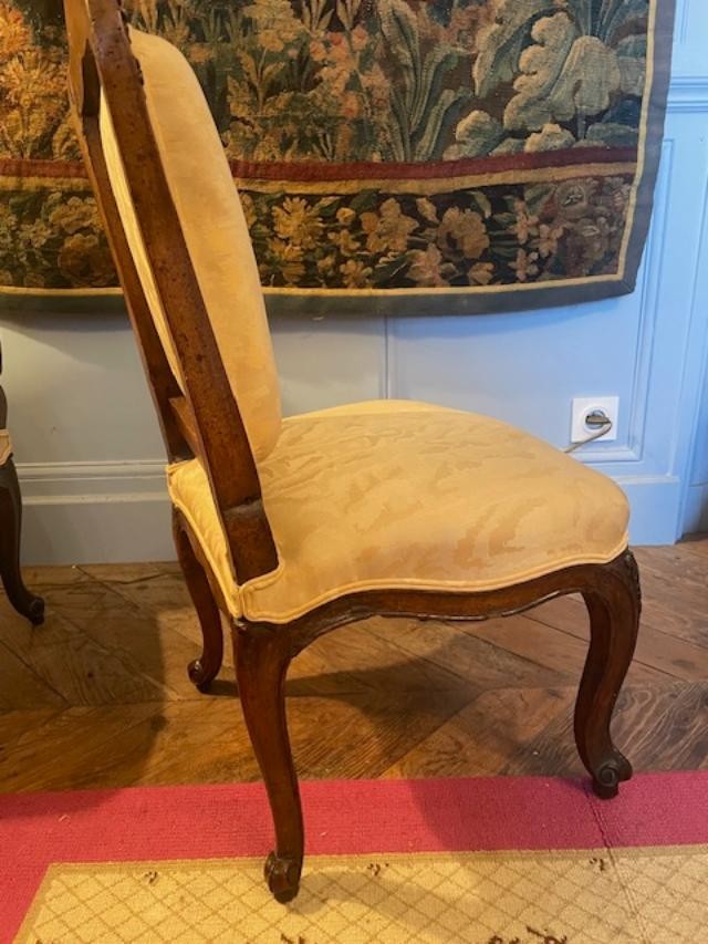 Paire de chaises basses 18 ème d'époque Louis XV-photo-4