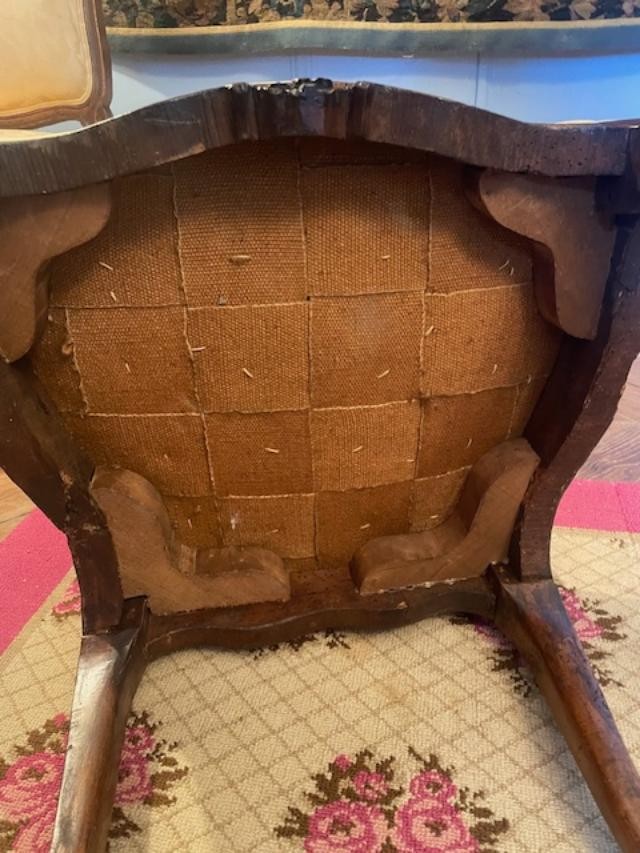 Paire de chaises basses 18 ème d'époque Louis XV-photo-5