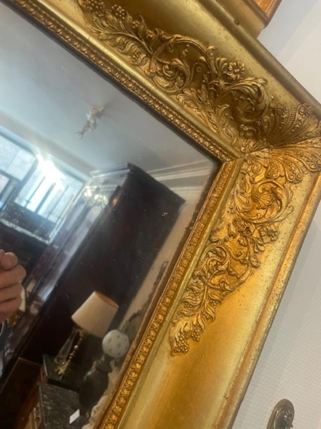 Miroir en bois et stuc doré d'époque restauration-photo-1