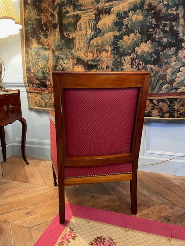 18th Century Mahogany Bergère Chair From The Directoire Period-photo-4