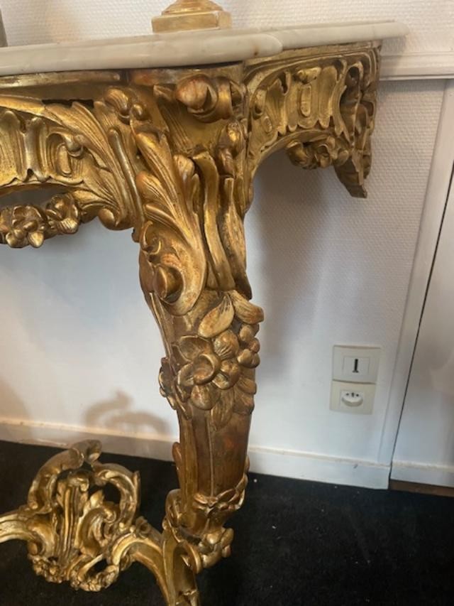 Louis XV Style Giltwood Console Table-photo-3