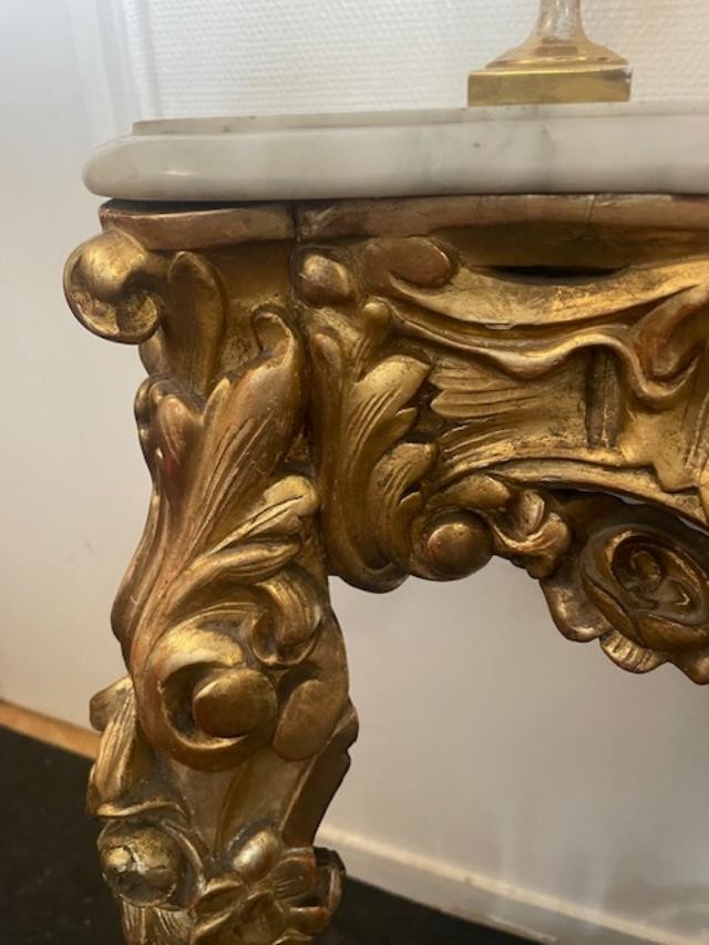 Louis XV Style Giltwood Console Table-photo-2