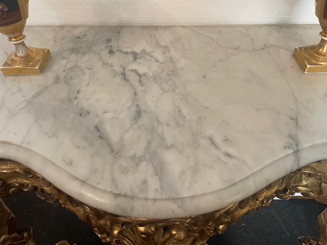 Louis XV Style Giltwood Console Table-photo-5