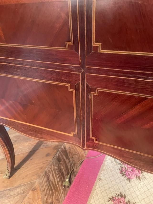 Bureau de pente 18 ème en bois de placage d'époque Louis XV-photo-3
