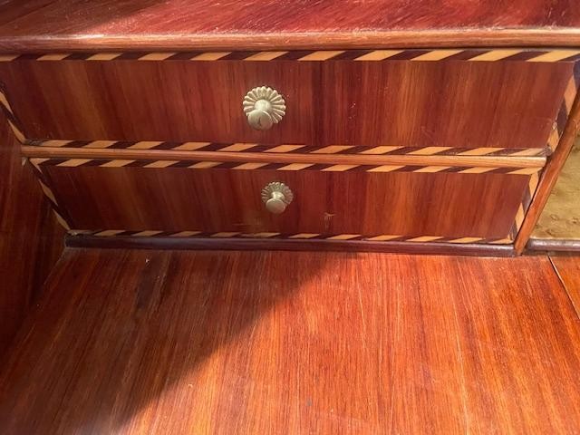 Bureau de pente 18 ème en bois de placage d'époque Louis XV-photo-6