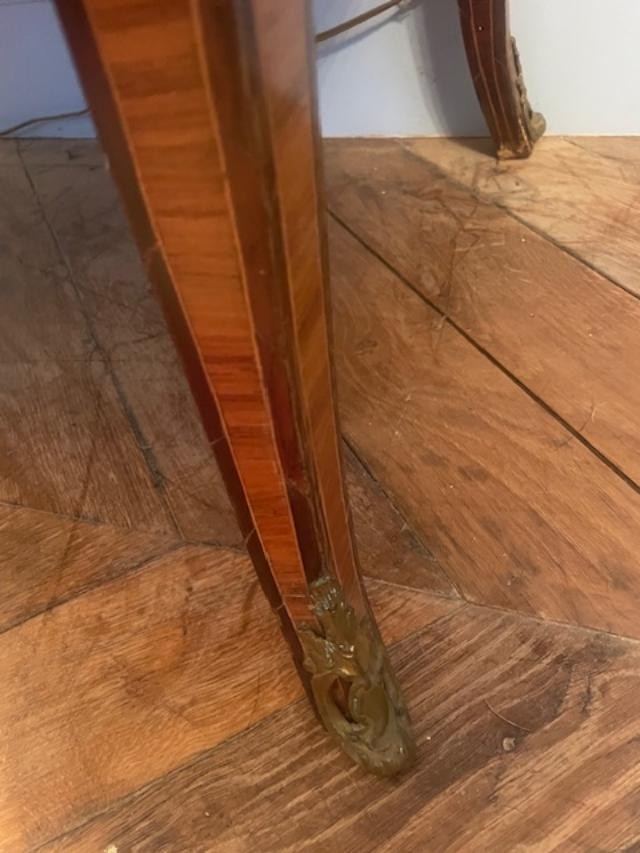 Bureau de pente 18 ème en bois de placage d'époque Louis XV-photo-8