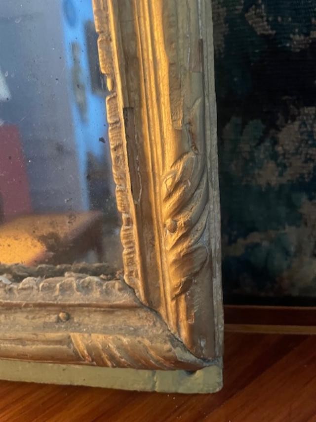 Miroir de boiserie 18 ème d'époque Louis XV-photo-4
